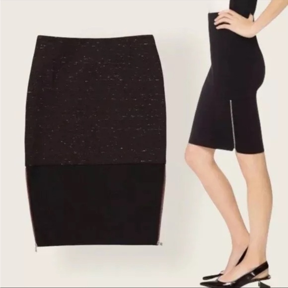 Aritzia Wilfred Campagne Pencil Skirt with Zipper Side Accents Size 10 - Picture 1 of 8